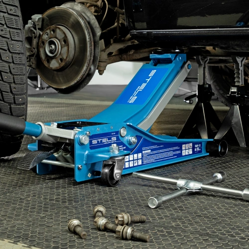 Домкрат гидравлический подкатной 3 т, быстрый подъем, Low profile quick lift, 75-505 мм, профессиональный STELS по ценам производителя в Екатеринбурге с доставкой по всей России