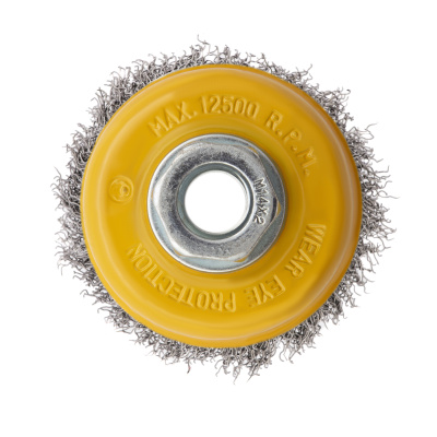 Щетка для УШМ, 75 мм, "Чашка", витая нержавеющая проволока 0.3 мм, М14 Denzel купить в Москве с доставкой по всей России | ProtosMarket.ru