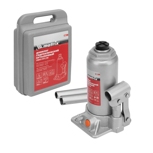 Домкрат гидравлический бутылочный, 5 т, h подъема 197-382 мм, в пластиковом кейсе Matrix по ценам производителя в Екатеринбурге с доставкой по всей России