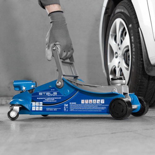 Домкрат гидравлический подкатной, поворотная рукоятка, 2 т, Low Profile, 100-350 мм Stels по ценам производителя в Екатеринбурге с доставкой по всей России