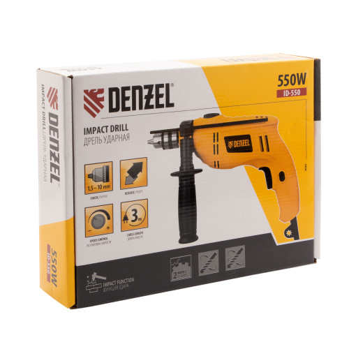 Дрель ударная ID-550, 550 Вт, 0-2900 об/мин, 46400 уд/мин Denzel по ценам производителя в Екатеринбурге с доставкой по всей России