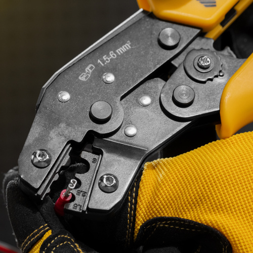 Клещи для обжима неизолированных наконечников НК и НВ, разъемов РП, 1,5 - 6 мм2 Denzel по ценам производителя в Екатеринбурге с доставкой по всей России