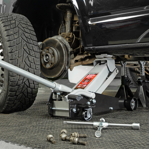 Домкрат гидравлический подкатной, 3.5 т, высота подъема 145-490 мм, с педалью Matrix по ценам производителя в Екатеринбурге с доставкой по всей России