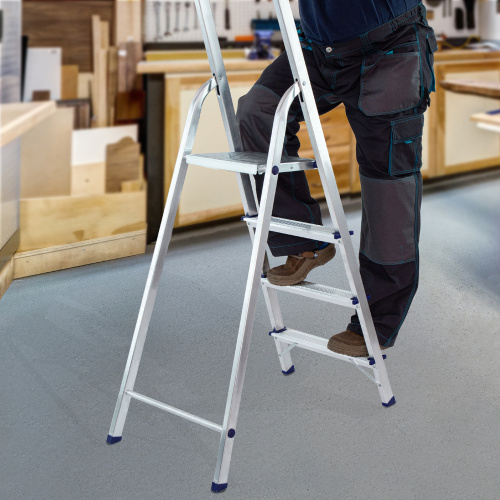 Стремянка усиленная, 4 ступени, алюминиевая, MTX по ценам производителя в Екатеринбурге с доставкой по всей России