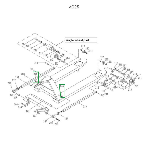Стопорное кольцо оси углового рычага для гидравлических тележек JC20 по ценам производителя в Екатеринбурге с доставкой по всей России