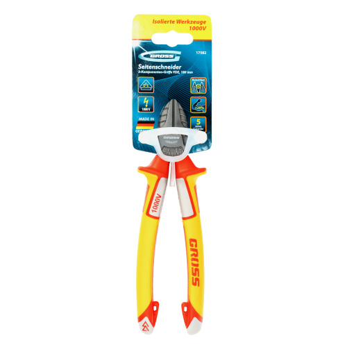 Бокорезы, диэлектрические рукоятки, до 1000 В, трехкомпонентные рукоятки, 180 мм Gross по ценам производителя в Екатеринбурге с доставкой по всей России