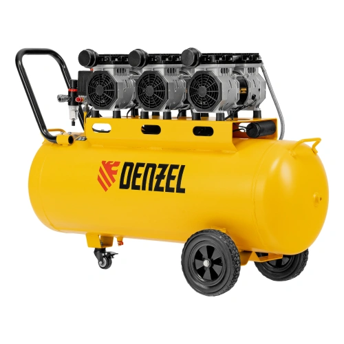 Компрессор безмасляный, малошумный DLS 1800/100,1800 Вт, 3x600, 100 л, 345 л/мин Denzel по ценам производителя в Екатеринбурге с доставкой по всей России