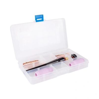 FoxWeld Набор комплектующих TIG17/18/26 (10 предметов: кер.сопло №5-2шт., цанги 1,6мм-2шт., 2,4мм-2шт., корп.цанги 1,6 и 2,4, колп. длин./кор., пр-во FoxWeld/КНР) купить в Москве с доставкой по всей России | ProtosMarket.ru