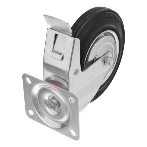 Колесо поворотное с тормозом D 160 мм, крепление  платформенное Сибртех по ценам производителя в Екатеринбурге с доставкой по всей России