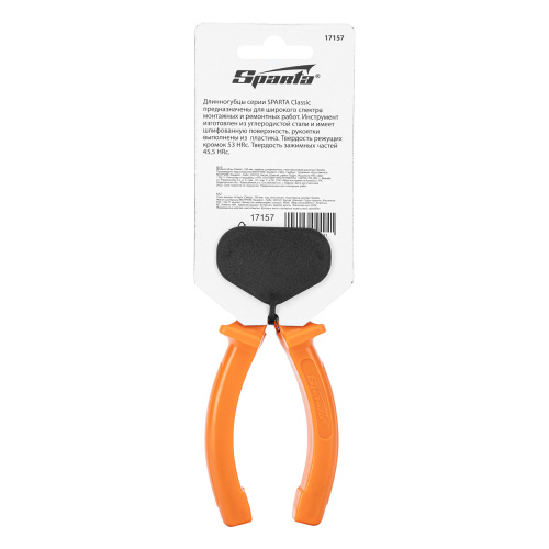 Длинногубцы прямые Classic, 160 мм, шлифованные, пластмассовые рукоятки Sparta по ценам производителя в Екатеринбурге с доставкой по всей России