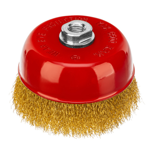 Щетка для УШМ, 125 мм, М14, "чашка", латунированная витая проволока Matrix по ценам производителя в Екатеринбурге с доставкой по всей России