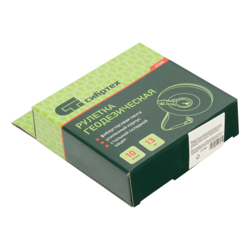 Рулетка геодезическая 10 м х 13 мм, закрытый корпус, фибергласовая лента Сибртех по ценам производителя в Екатеринбурге с доставкой по всей России