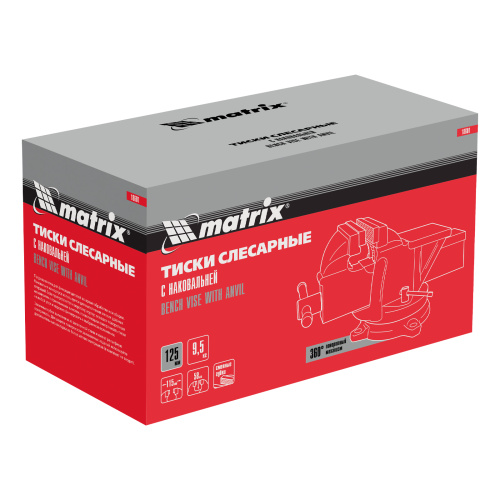 Тиски слесарные, 125 мм, поворотные, с наковальней Matrix по ценам производителя в Екатеринбурге с доставкой по всей России