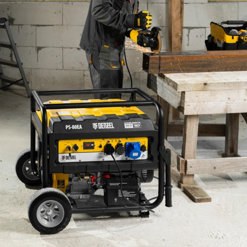 Генератор бензиновый PS 80 EA, 8.0 кВт, 230 В, 25 л, коннектор автоматики, электростартер Denzel по ценам производителя в Екатеринбурге с доставкой по всей России