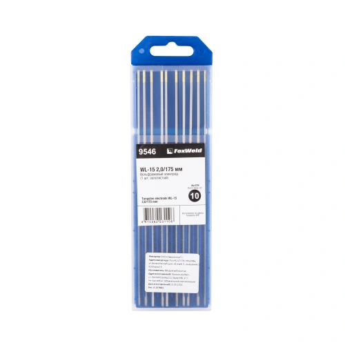 Вольфрамовый электрод WL-15 2,0мм / 175мм (1шт. золотистый) FoxWeld по ценам производителя в Екатеринбурге с доставкой по всей России