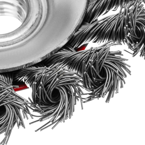 Щетка для УШМ, 100 мм, М14, "тарелка", крученая проволока 0.5 мм Matrix по ценам производителя в Екатеринбурге с доставкой по всей России