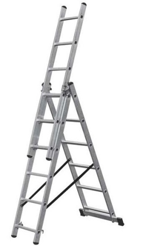 Лестница 3-х секционная алюминиевая 3*6 по ценам производителя в Екатеринбурге с доставкой по всей России