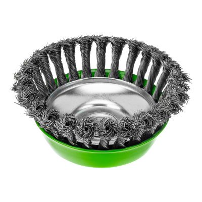 Щетка для УШМ, 125 мм, М14, "чашка", крученая металлическая проволока Сибртех купить в Москве с доставкой по всей России | ProtosMarket.ru