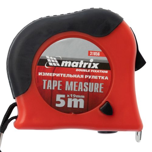 Рулетка Double fixation,5 м х 19 мм,обрезиненный корпус,двойная плавная фиксация Matrix по ценам производителя в Екатеринбурге с доставкой по всей России