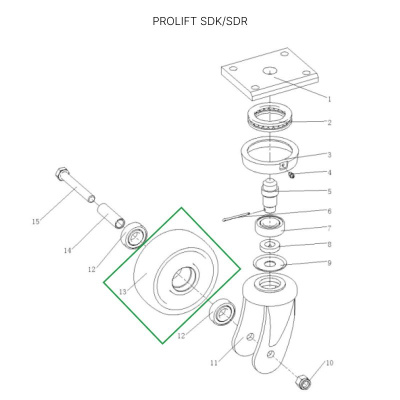 Опорное колесо для штабелеров SDR1536/1545S/1645/1656/2036/2045, SDK по ценам производителя в Екатеринбурге с доставкой по всей России