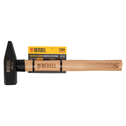 Молоток слесарный, 1000 г, кованый квадратный боек, буковая рукоятка Denzel по ценам производителя в Екатеринбурге с доставкой по всей России