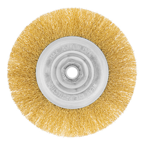 Щетка для УШМ, 150 мм, М14, плоская, латунированная витая проволока Matrix по ценам производителя в Екатеринбурге с доставкой по всей России