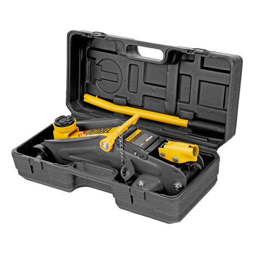 Домкрат гидравлический подкатной с фиксатором, 2 т, 130-330 мм, в кейсе Denzel по ценам производителя в Екатеринбурге с доставкой по всей России