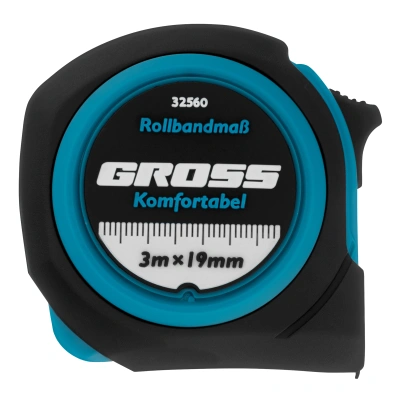Рулетка Komfortabel 3 м х 19 мм,обрезиненный корпус Gross по ценам производителя в Екатеринбурге с доставкой по всей России