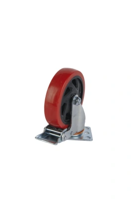 Колесо поворотное усиленное полиуретан SCBM 55 125 мм с тормозом по ценам производителя в Екатеринбурге с доставкой по всей России