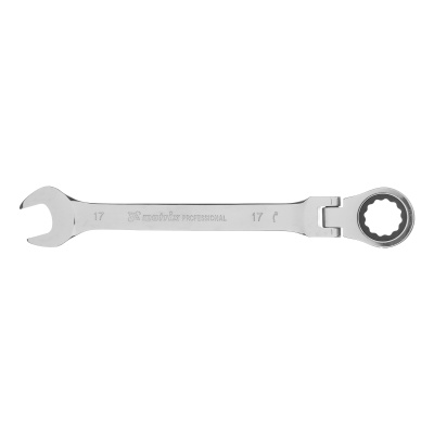 Ключ комбинированный трещоточный, 17 мм, CrV, шарнирный, зеркальный хром Matrix Professional по ценам производителя в Екатеринбурге с доставкой по всей России