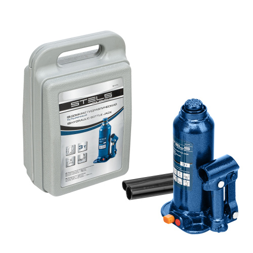 Домкрат гидравлический бутылочный, 3 т, h подъема 188-363 мм, в пластиковом кейсе Stels по ценам производителя в Екатеринбурге с доставкой по всей России