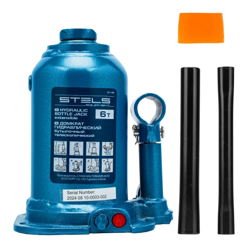 Домкрат гидравлический бутылочный телескопический, 6 т, подъем 180-410 мм Stels по ценам производителя в Екатеринбурге с доставкой по всей России