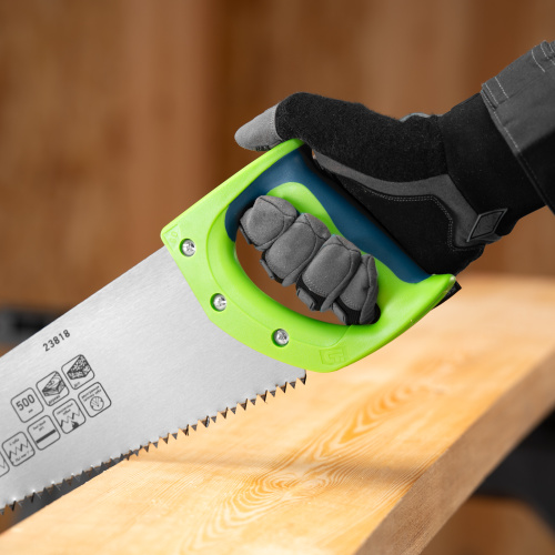 Ножовка по дереву "Зубец", 500 мм, шаг зуба 7 мм, каленый зуб 2D, двухкомпонентная рукоятка Сибртех по ценам производителя в Екатеринбурге с доставкой по всей России