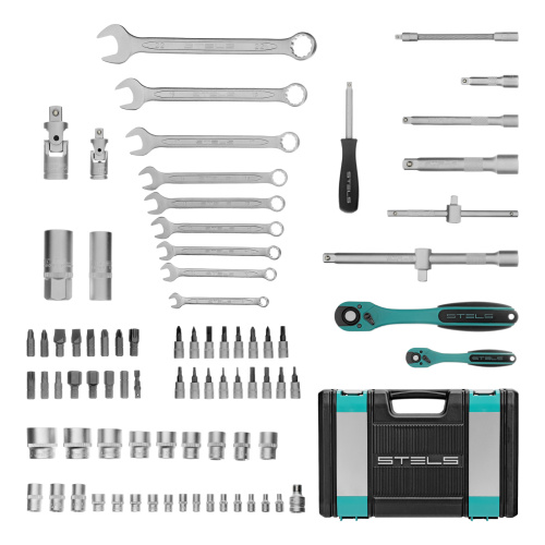 Набор инструментов 1/2", 1/4", CrV, 12 гранные головки, пластиковый кейс, 82 предмета Stels по ценам производителя в Екатеринбурге с доставкой по всей России