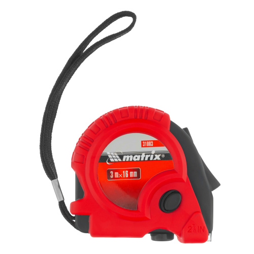 Рулетка Rubber,3 м х 16 мм,обрезиненный корпус Matrix по ценам производителя в Екатеринбурге с доставкой по всей России