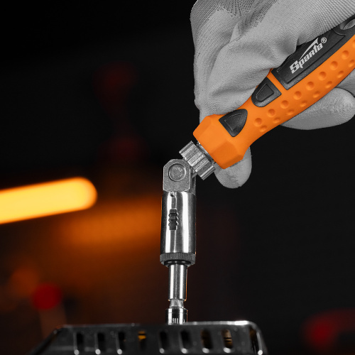 Отвертка реверсивная с шарниром, биты, торцевые головки, 18 шт, Sparta по ценам производителя в Екатеринбурге с доставкой по всей России