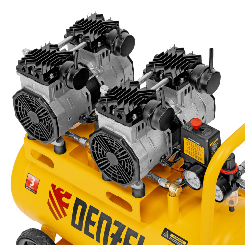 Компрессор безмасляный, малошумный DLS 2200/50, 2200 Вт, 2x1100, 50 л, 380 л/мин Denzel по ценам производителя в Екатеринбурге с доставкой по всей России