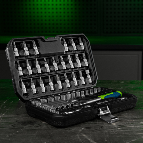 Набор инструментов, 1/4", пластиковый кейс 56 предметов Сибртех по ценам производителя в Екатеринбурге с доставкой по всей России