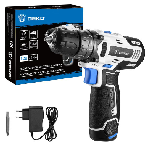 Аккумуляторная дрель-шуруповерт DEKO DKCD12V SNOW WHITE SET1, 1х2.0 Ач по ценам производителя в Екатеринбурге с доставкой по всей России