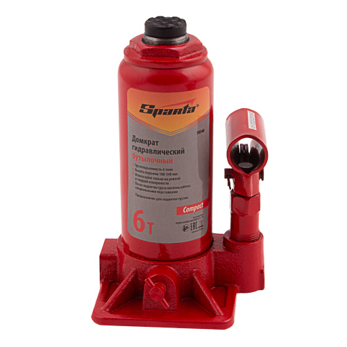 Домкрат гидравлический бутылочный, 6 т, h подъема 180–340 мм Sparta Compact по ценам производителя в Екатеринбурге с доставкой по всей России