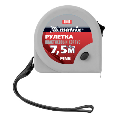 Рулетка Fine,7,5 м х 25 мм,пластиковый корпус Matrix по ценам производителя в Екатеринбурге с доставкой по всей России