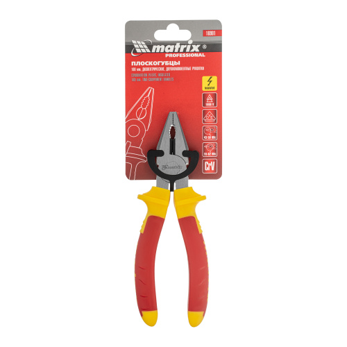 Плоскогубцы комбинированные, Insulated, 160 мм, двухкомпонентные рукоятки Matrix Professional по ценам производителя в Екатеринбурге с доставкой по всей России