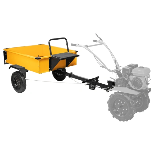 Прицеп для мотоблока TT-500, оцинк., груз. 500 кг, рег. сцепка, колеса 4.00-10, в упаковке Denzel по ценам производителя в Екатеринбурге с доставкой по всей России