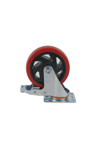 Колесо поворотное усиленное полиуретан SCBM 55 125 мм с тормозом по ценам производителя в Екатеринбурге с доставкой по всей России