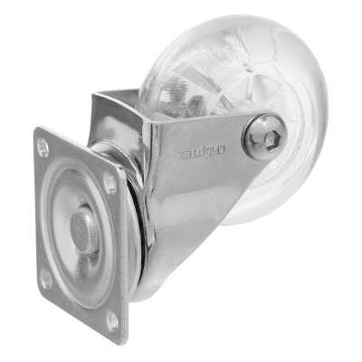 Колесо ПУ прозрачное поворотное d-50 мм, крепление платформенное Сибртех по ценам производителя в Екатеринбурге с доставкой по всей России