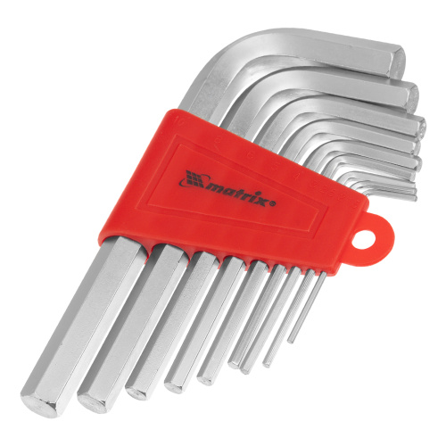 Набор ключей имбусовых HEX, 1.5-10 мм, CrV, 9 шт, коротких, с сатиновым покрытием Matrix по ценам производителя в Екатеринбурге с доставкой по всей России