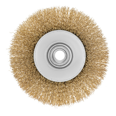 Щетка для УШМ, 115 мм, М14, "тарелка", латунированная витая проволока Matrix по ценам производителя в Екатеринбурге с доставкой по всей России