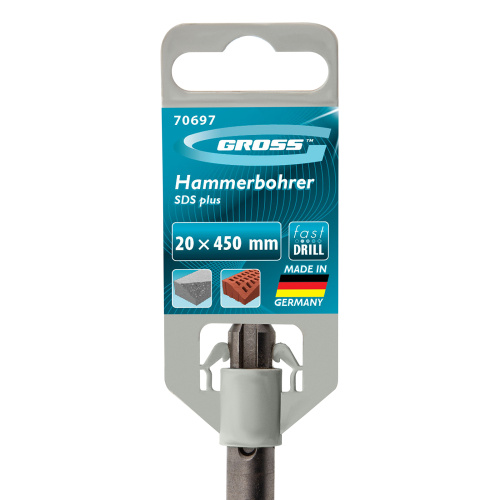 Бур по бетону Pro, 20 х 450 мм, SDS Plus Gross по ценам производителя в Екатеринбурге с доставкой по всей России