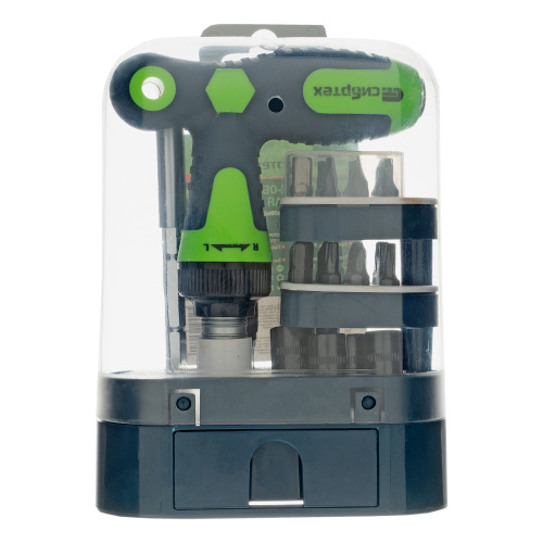 Отвертка Т-образная реверсивная с набором бит, торцевых головок, 33 предмета, CrV Сибртех по ценам производителя в Екатеринбурге с доставкой по всей России