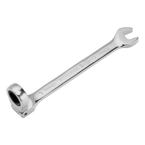 Ключ комбинированный трещоточный, 10 мм, CrV, шарнирный, зеркальный хром Matrix Professional по ценам производителя в Екатеринбурге с доставкой по всей России